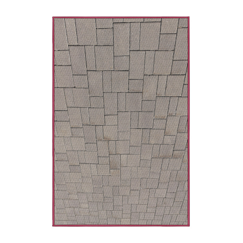Tapis gris tissé à la machine, Rectangle 3 pi x 5 pi