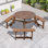 6 - Person Wood Patio Dining Set with Round Table