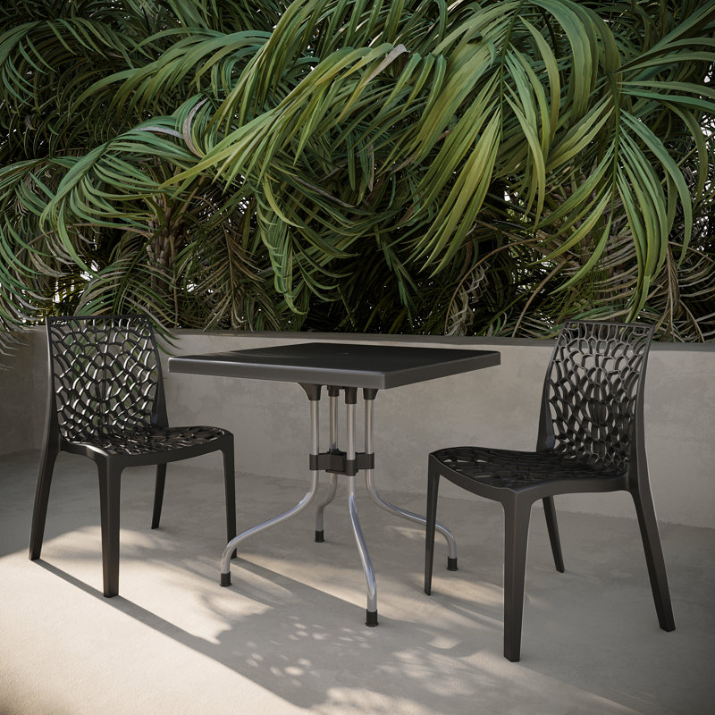 Ensemble bistro pour patio de 3 pièces Slezak, Noir