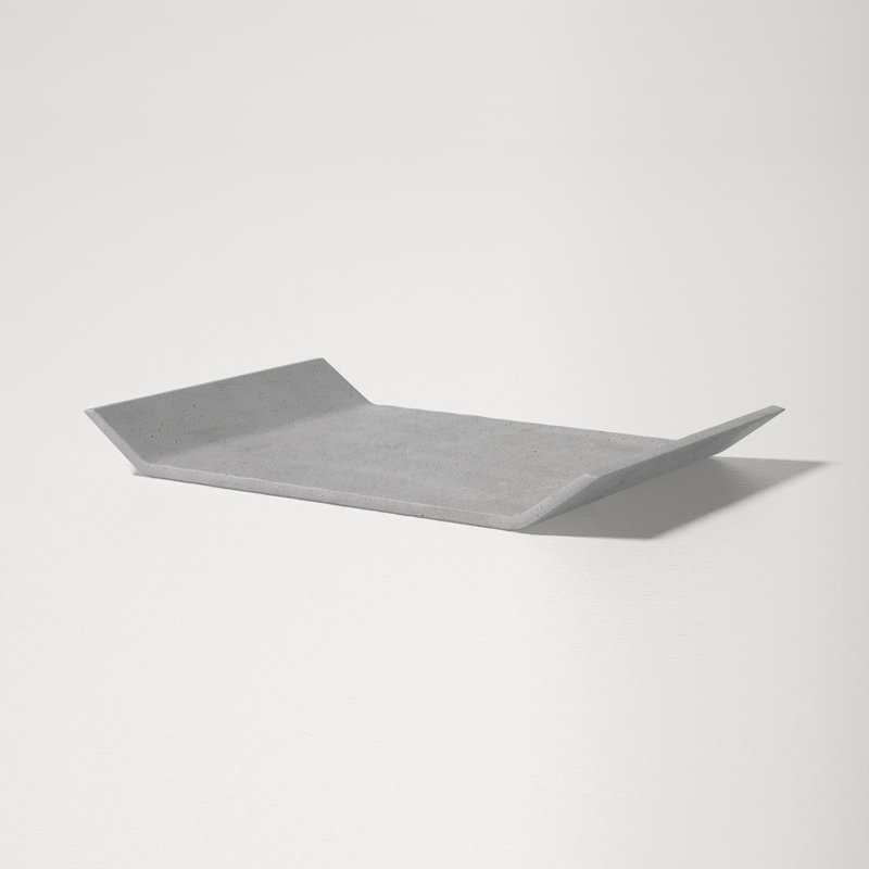 MOON Coffee Table Tray, 0.98" H x 11.81" W x 4.72" D, Light Gray