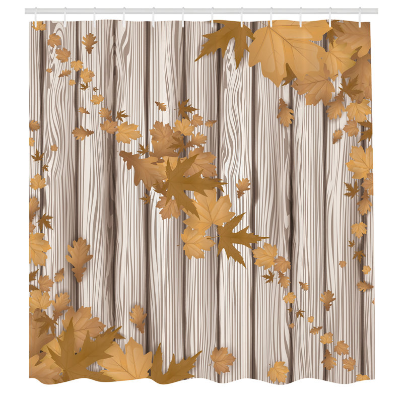Ensemble de rideau de douche et crochets Autumn, Brun sable, H 69 po x l 84 po