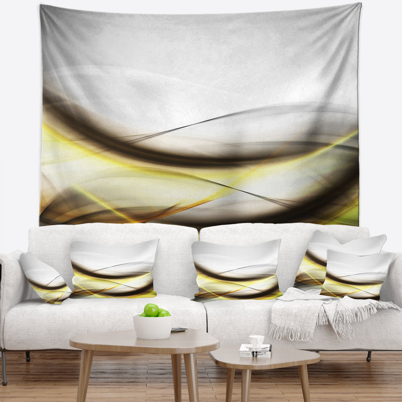 Tapisserie abstraite «Golden Waves», H 78 po x l 92 po