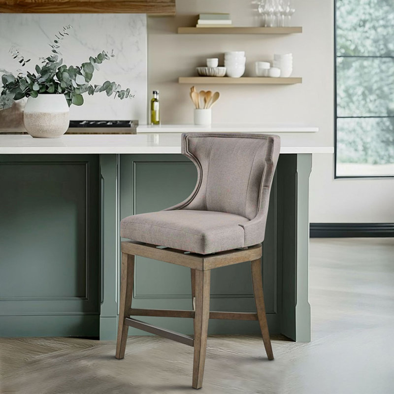 Carson Swivel Counter Stool, Light Grey, 1
