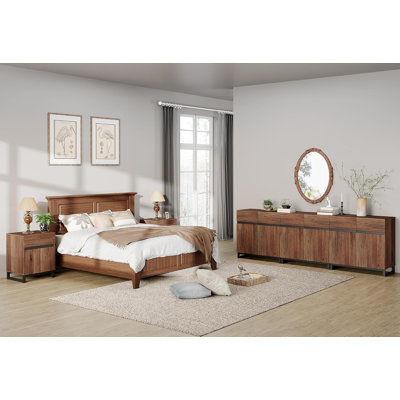 Ensemble de mobilier de rangement moderne 3 pièces Nellie, meuble télé pour téléviseur de 100 po ou moins, 2 tables de chevet avec tiroirs et armoires pour la chambre à coucher