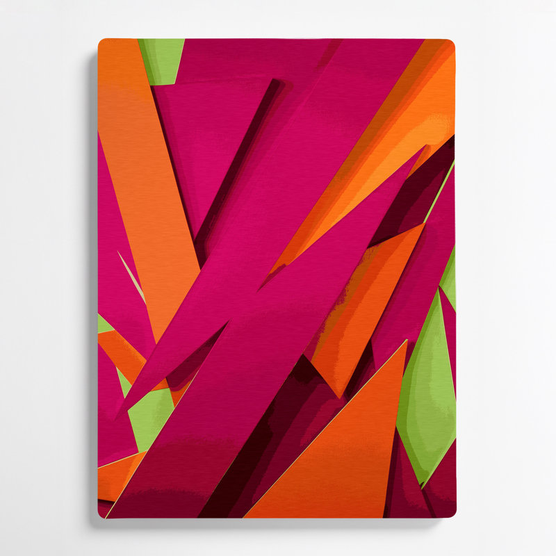 Art abstrait en métal rouge 19 formes abstraites, H 11 po x l 14 po