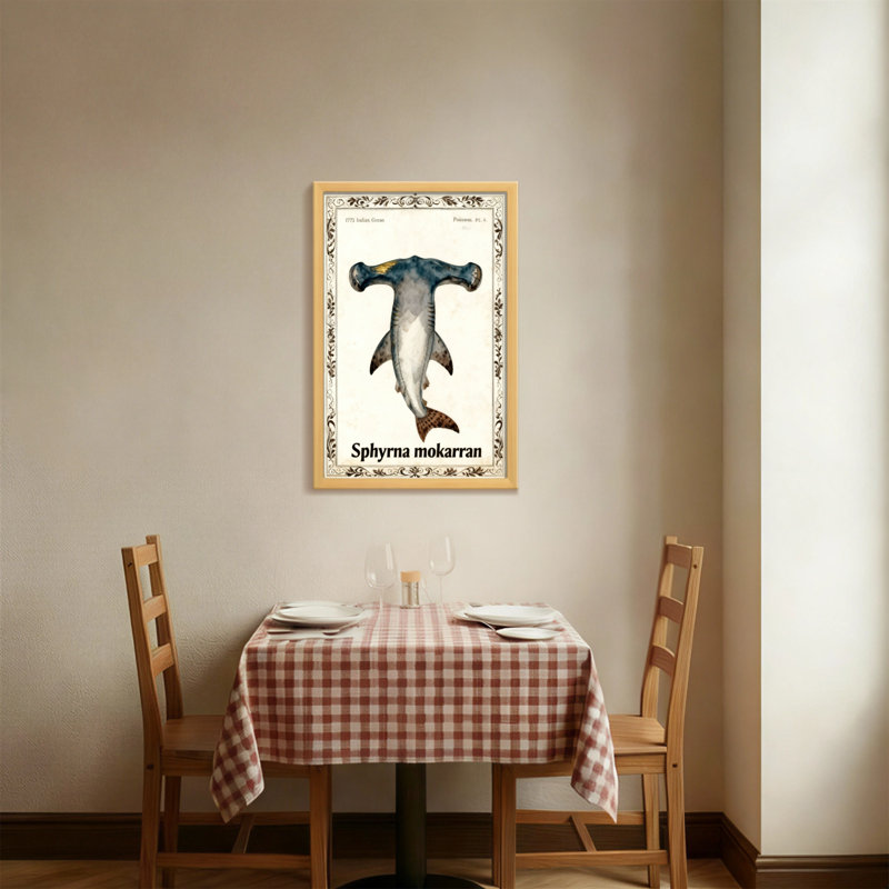 Illustration de requins animaux avec bordure ornée