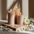 Fluted Ribbed LED Pillar Candles, with Reflective Melted-Wax Effect – Flickering Flame, Remote, Dimmable, Flameless, Battery Operated, Home & Wedding Decor (Set of 3)-115110076