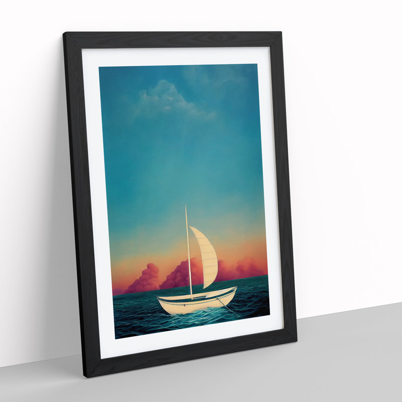 Sailing Boat - Framed Print, Black, 46cm H x 34cm W x 2cm D