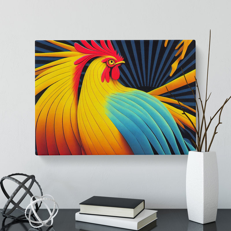 Blessed Rooster - Wrapped Canvas, 40cm H x 60cm W x 3cm D