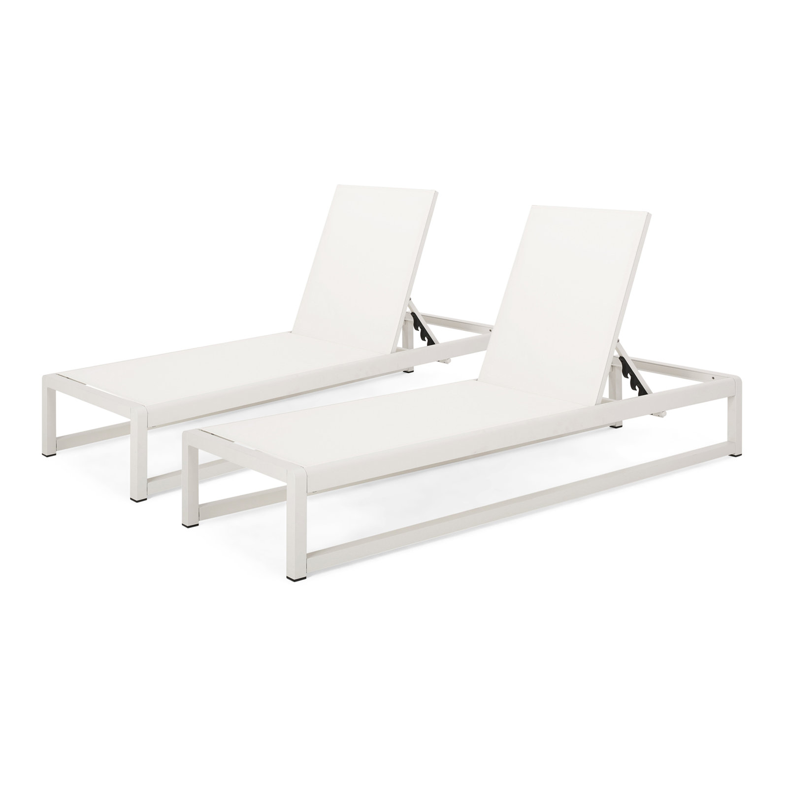 Cheshire 26" Patio Chaise Lounge Set, White/White