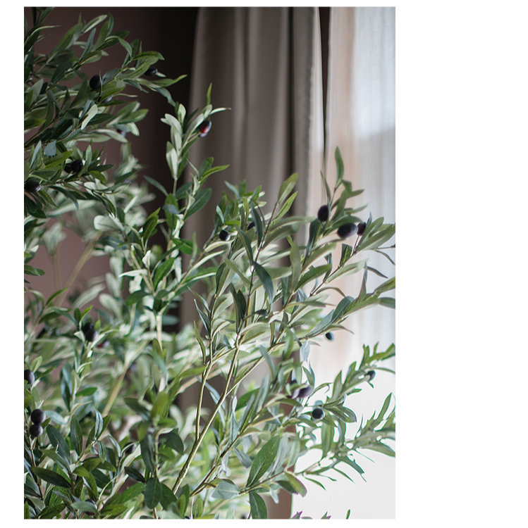 91 " H Faux Olive Tree in Plastic Freestanding