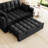 Sleeper Sofa Couch W/Pull Out Bed, Modern Velvet Convertible Sleeper Sofa Bed, Small Love Seat Sofa Bed W/Pillows & Side Pockets For Small Space, Living Room, Apartment,Black-2025945951