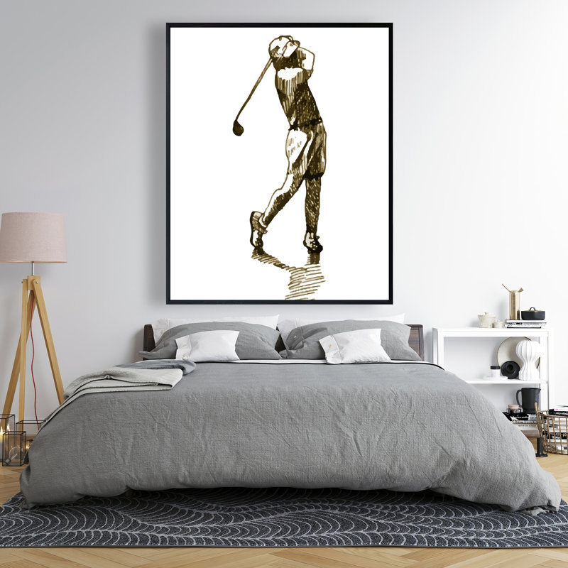 Illustration d'un golfeur - «Man Cave Sports», décoration sur toile
