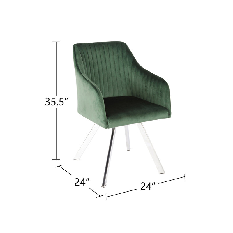 Fauteuil en velours vert foncé