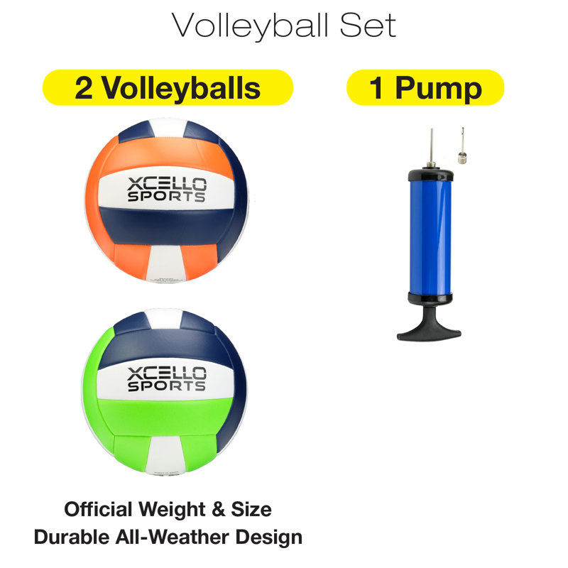 Graphiques Xcello Sports Volleyball avec pompe, Blanc / vert / orange