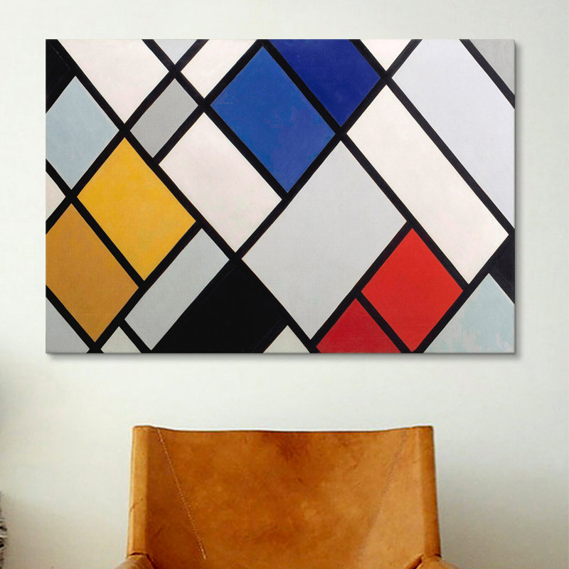 « passation of dissonances, xvi » par impression sur toile Theo van Doesburg, H 26 po x l 40 po x P 1,5 po