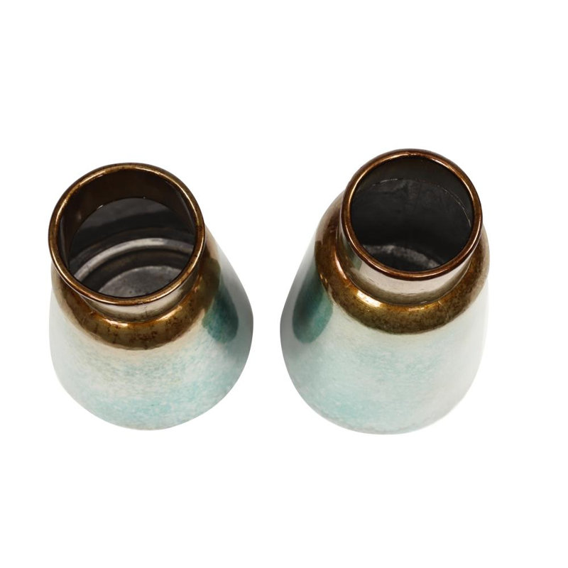 Ensemble de 2 vases de table en métal 2 pièces Pamella