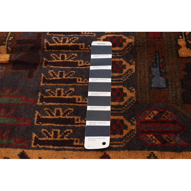 Tapis bleu foncé Saim Rare War 3 pi 8 po x 6 pi 6 po