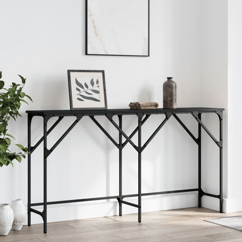 Walty Console Table, 29.5" H x 70.9" W x 11.4" D, Black