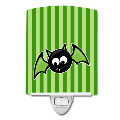 Éclairage pour nuit en céramique à rayures halloween bat
