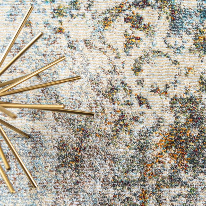Abstract Indoor Rug, Round 3'3"