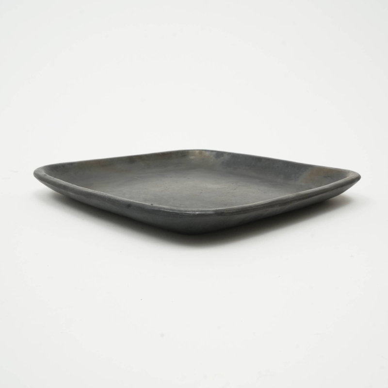 Longpi Pottery Sqaure Platter – 9.5X9.5X1" | Handcrafted Black Clay Serveware