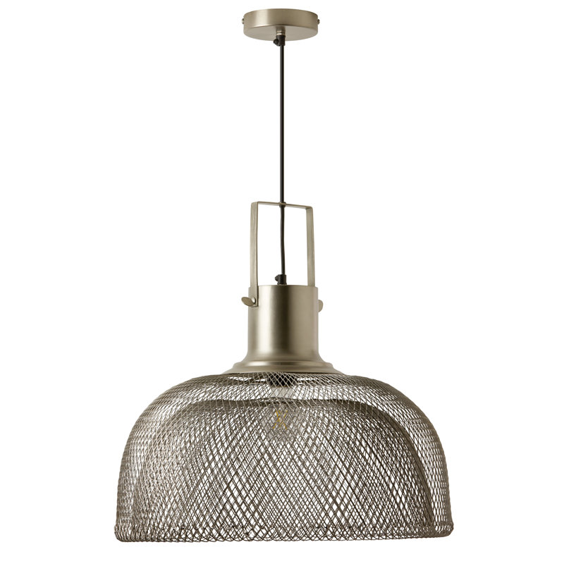 19"W Kayla Industrial Silver Dome Shade Pendant - 17 Stories
