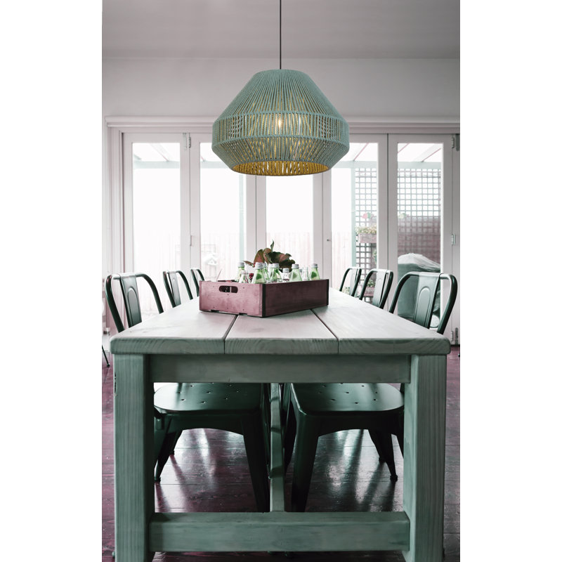 Torney 1 - Light Dome Pendant, Green, 30cm H x 40cm W x 40cm D