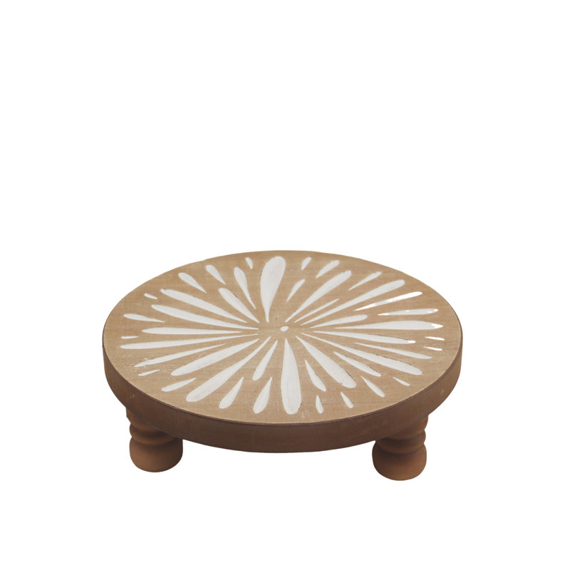 Montant floral en bois brun sculpté, H 3,50 po x l 11 po x P 11 po