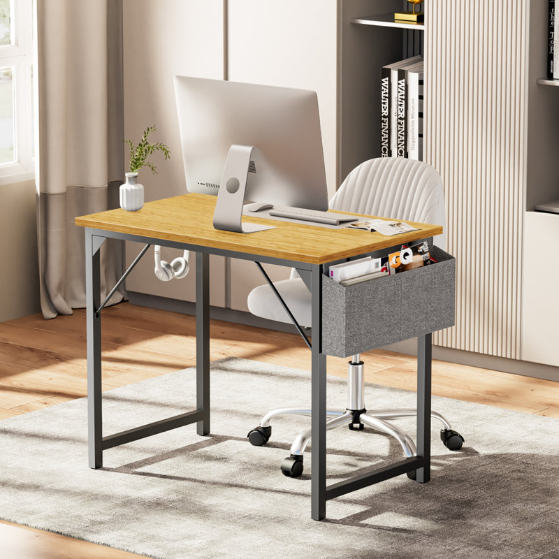 Bureaux de travail modernes en bois de style simple avec rangement, Jaune
