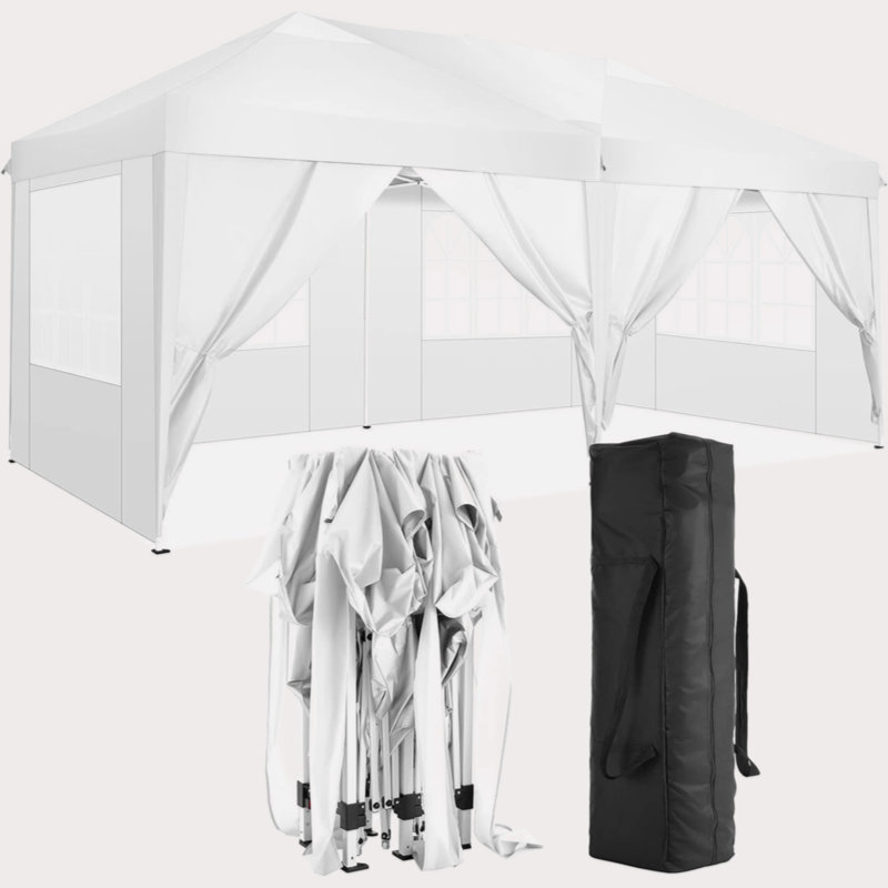 10'X20' Folding Canopy With 6 Removable Sidewalls Outdoor Event Shelter UPF 50+ Gazebo Portable Tents For Parties Beach Camping Wedding EZ Pop Up Canopy