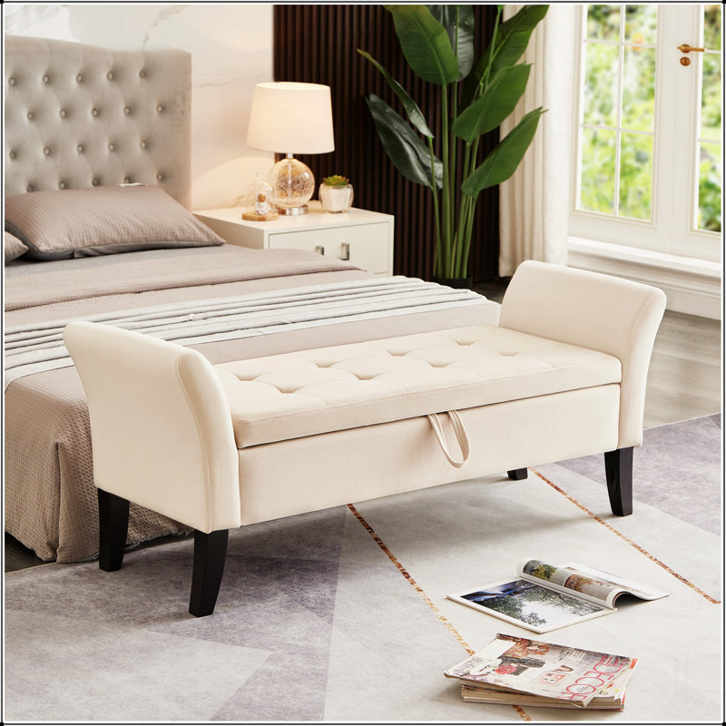 Banc rembourré 51,5 po avec rangement