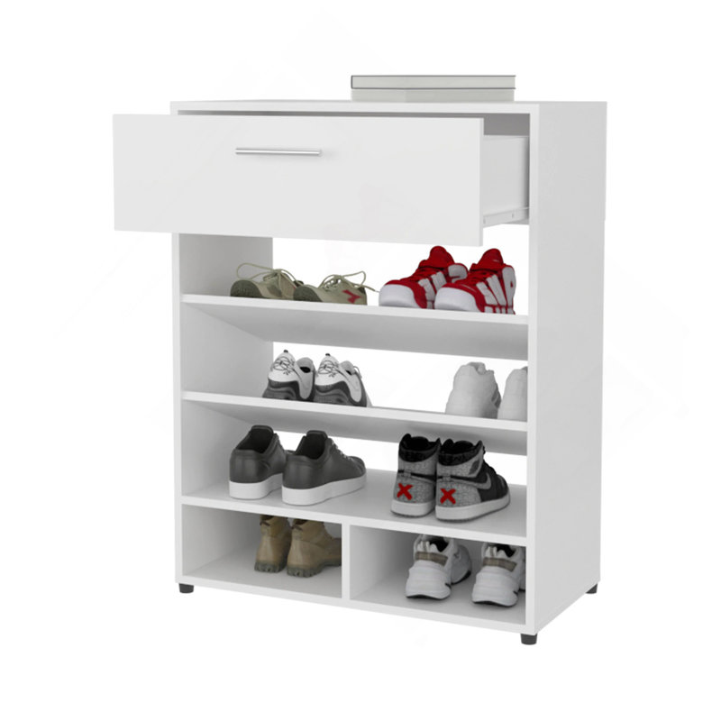 White Shoe Rack With 1-Drawer
