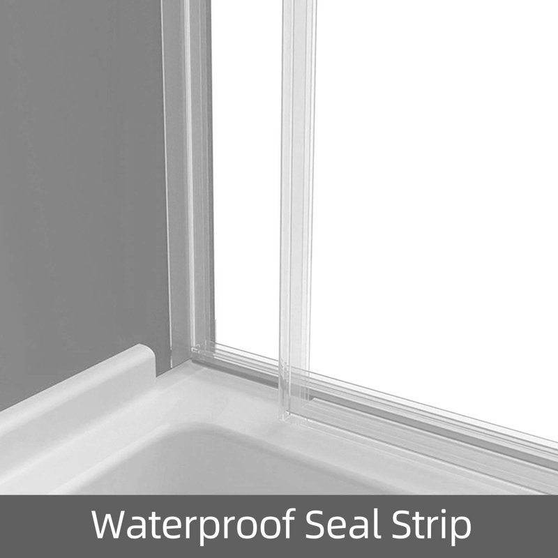 Frameless Shower Door 68" - 72" W x 79'' H Double Sliding Bathroom Door with Upgraded Soft-Closing & Tempered Glass, Black