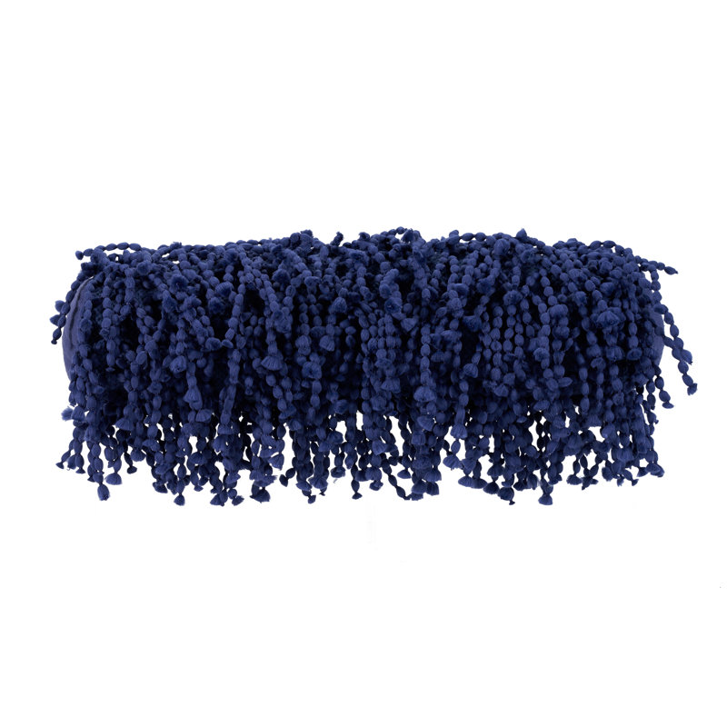 Deep Blue Shag Bolster Pillow with Poly-Fill Insert