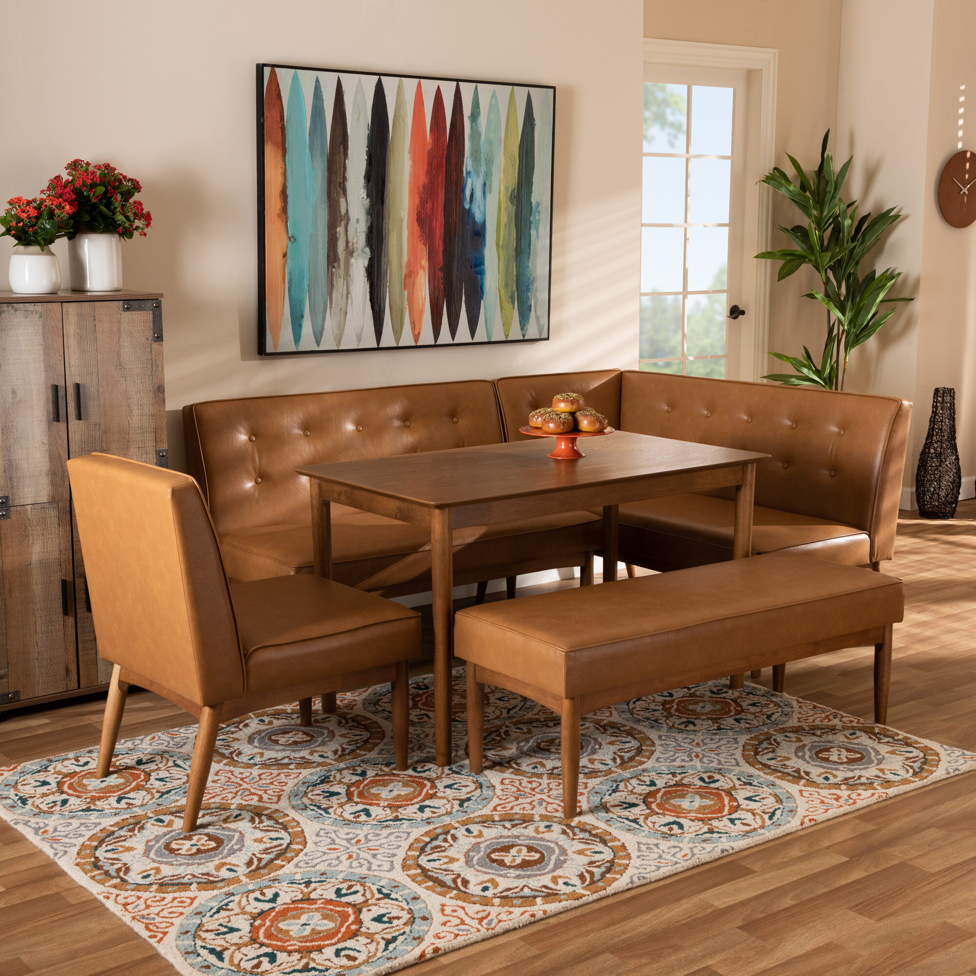 5 piece breakfast outlet nook dining set