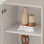 Grande armoire de présentation de 62,99 po avec porte en verre trempé, deux tiroirs et une tablette réglable, solutions de rangement spacieuses, pour le salon, la chambre à coucher, la cuisine et le bureau, blanc-1231325099