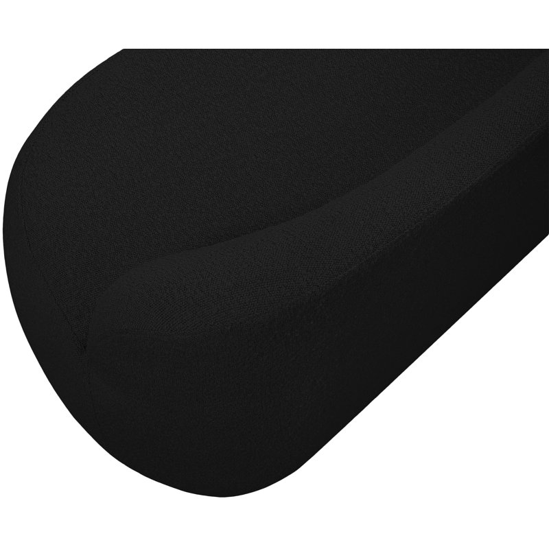 Banc en tissu Jimmey Flair Boucle, Tissu bouclé noir