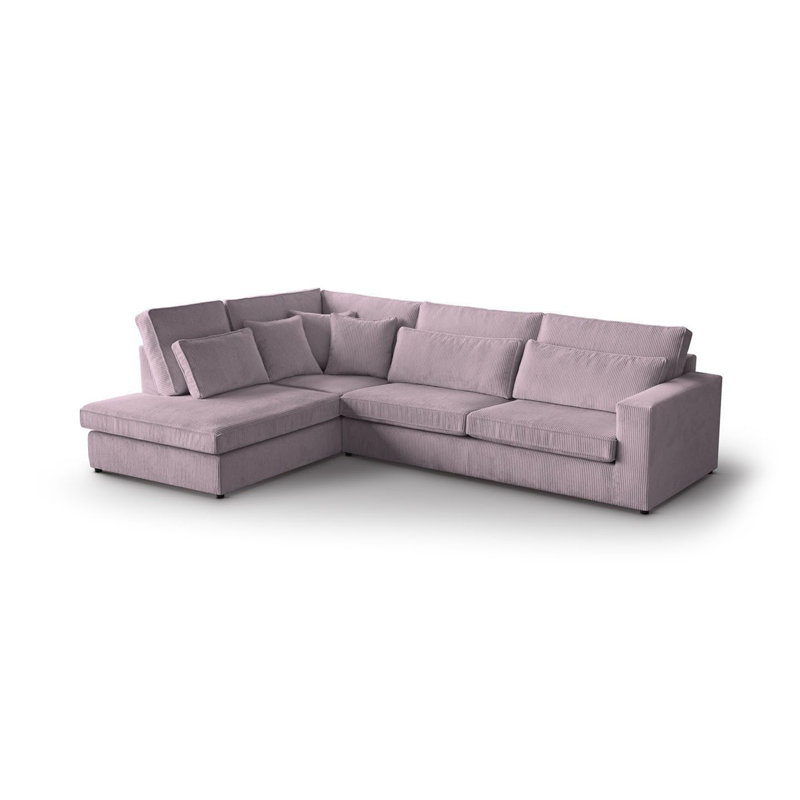 Preslea 6 Seater Sofa & Chaise, Left Hand Facing, Pink