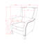 Fauteuil à oreilles en cuir véritable de 30 po de large Vicenza