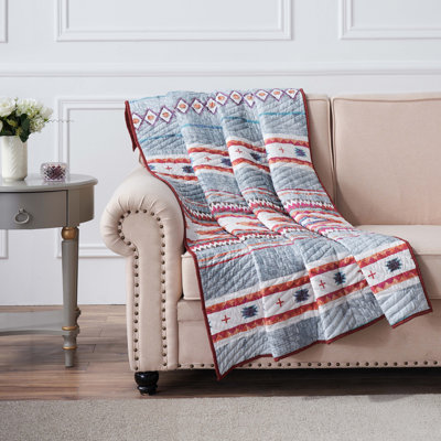 Jeté Greeniva Home Fashions - 50 po x 60 po, réversible, 100% polyester, lavable à la machine, couche décorative multi-usage