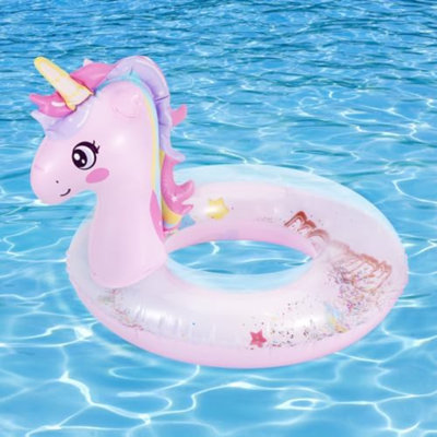 Inflatable Swimming Rings, Pool Floats Swim Tubes Rings Round Shape Cute Cartoon Design Beach Water Lounge Inflatable Raft Party Supplies For Kids