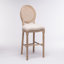 Tabourets de bar en bois avec dossier rembourré French Country, ensemble de 2