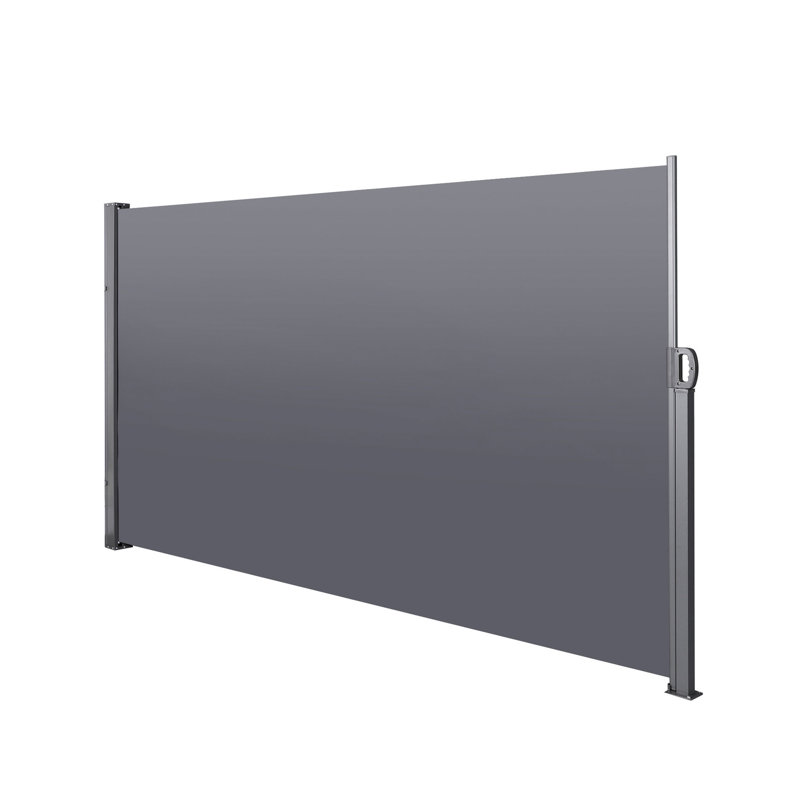 Auvent latéral rétractable 138 po x 71 po, gris, imperméable et avec écran d'intimité 138 po x 71 po, pour balcon, terrasse - gris
