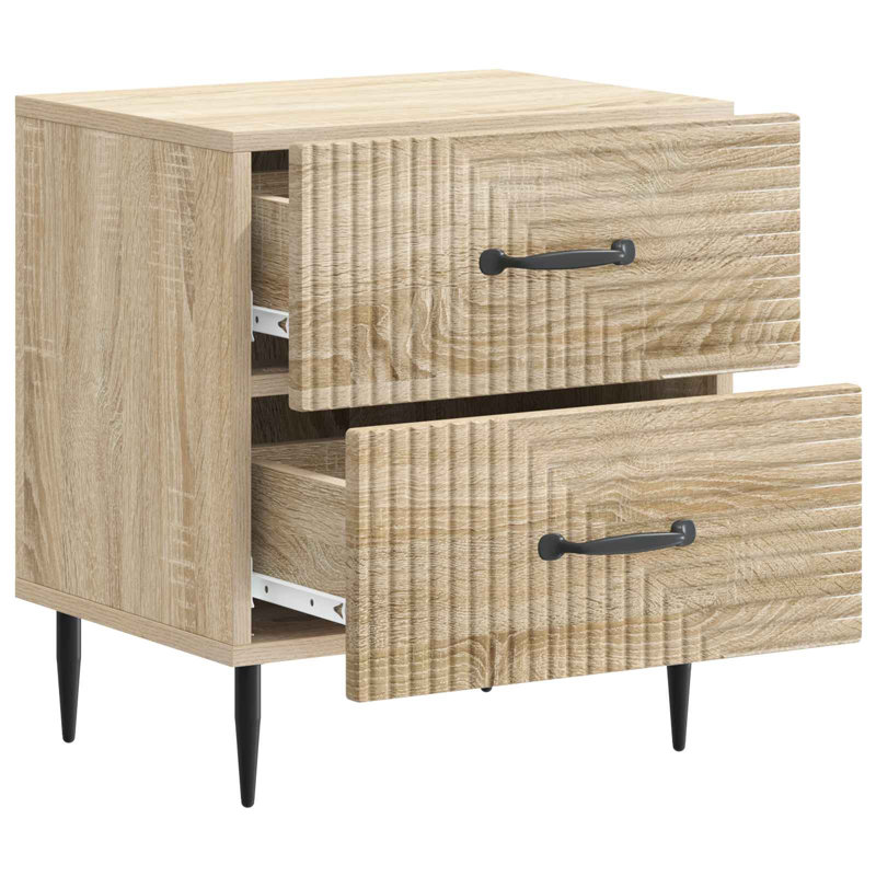 43cm W Manufactured Wood Bedside Table, Sonoma Oak