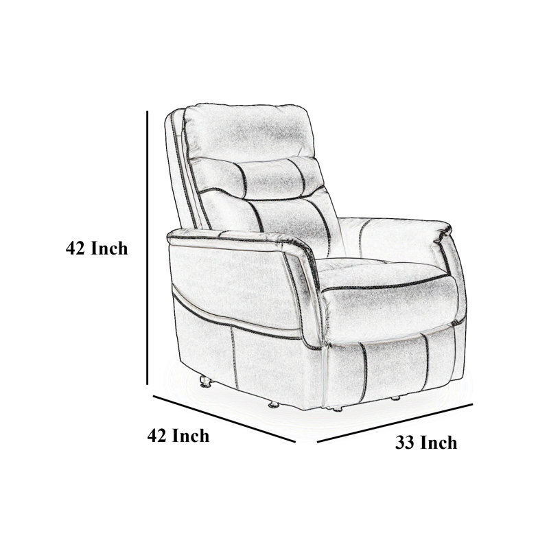 Barrett Power Lift Recliner Chair, Faux Leather, Pillow Back, Dark Gray