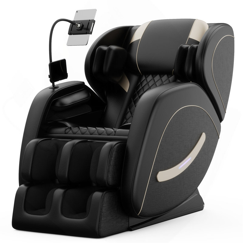 Fauteuil de massage inclinable sans gravité avec pression d'air corporelle complète, Brun