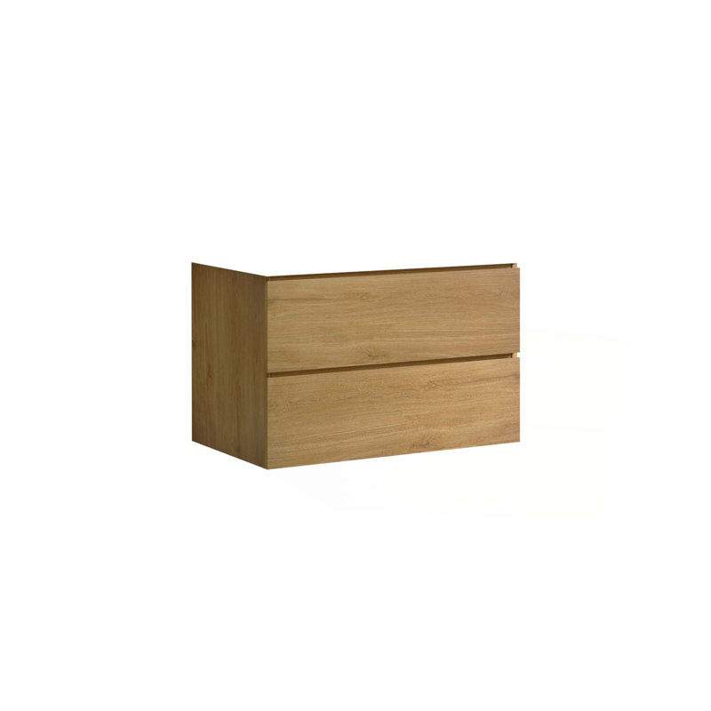 Armoire murale sans lavabo, avec deux tiroirs, pré-assemblée, Chêne