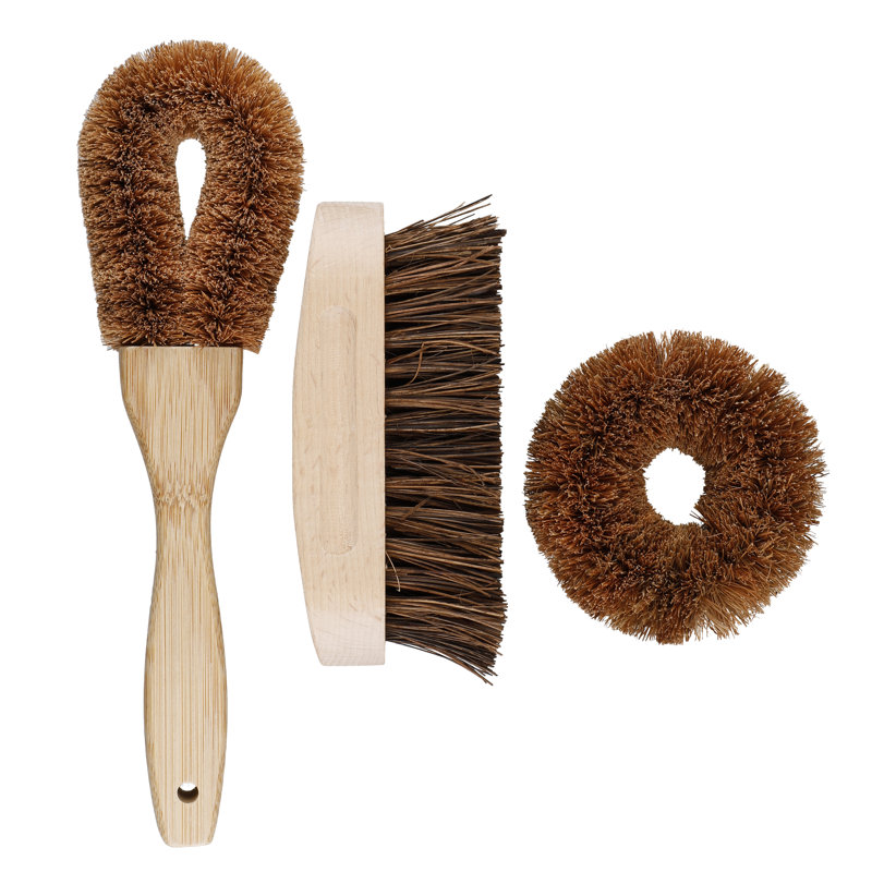 Natural Elements Eco-Friendly Coconut Fibre Brush Set of 3