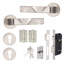  Modern Nova Euro Lock Door Handles in Satin Nickel Finish with 70mm Key and Barrell